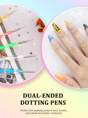 YOOVR 28-In-1 Nail Art Tools with Nail Stand Holder for Press on Painting - color: Black