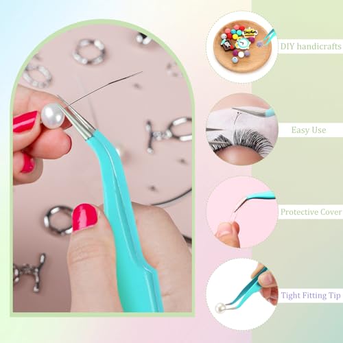 Honoson 9 Pcs Curved Pointed Craft Tweezers Precision Tweezer,3 Colors - color: Multiple Colors