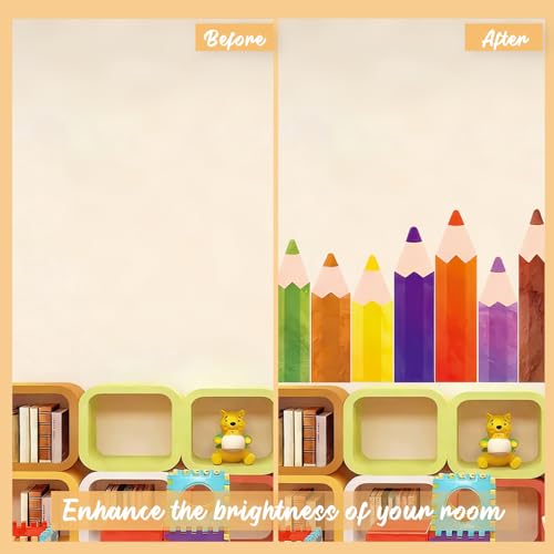 Back to School Pencils Wall Stickers, 8 Sheets 24 Pcs - color: Pencils