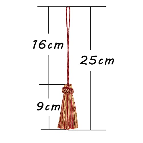 8PCS Tassel Key Colorful Tassel for Cord Loop,Elegant Handmade DIY Craft Accessory Home Decoration (Mix red) - color: Mix Red