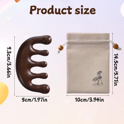 Sandalwood Massage Comb, Wooden Hair Growth Scalp Massager Comb
