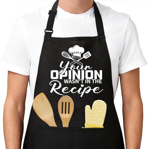 Funny Aprons for Men，Women - color: Your Opinion Wasn't in the Recipe