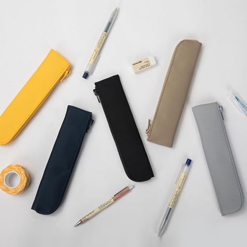 Slim Pencil Case Small Pencil Pouch Pen Case (Black/Oxford) - color: Black