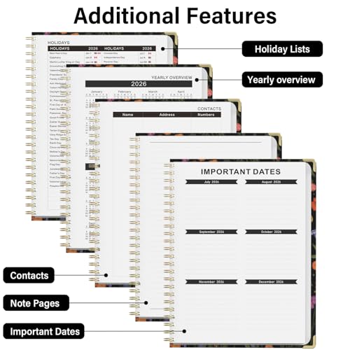 Academic Planner 2026–2027, A4 Hardcover Weekly Monthly Planner, Large 8.5 x 11 School Year Planner July 2026 to July 2027, with Bookmark, Pocket Folder and Sticky Notes, ‎Grounded Magic - color: ‎Grounded Magic, size: A4