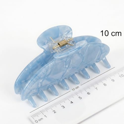 Luxury Hair Claw Clip Premium Acetate Strong Hold 4 Inch (Ice Blue) - color: Ice Blue