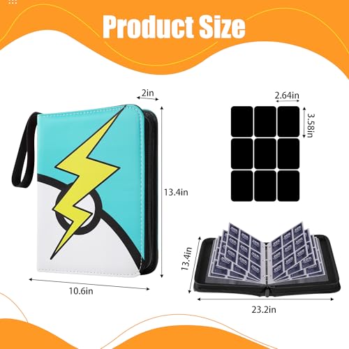 9 Pocket Trading Card Binder, Portable Card Collection for Standard Cards - color: B Blue, size: 9-Pocket