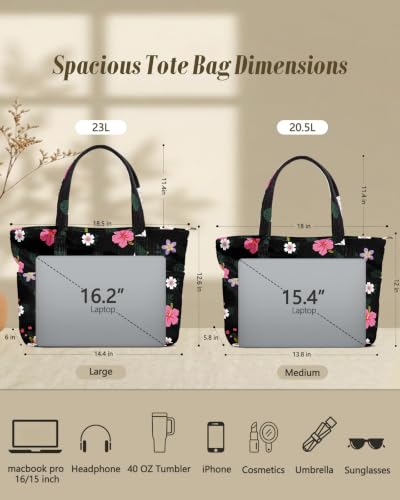 Miss Adola Large Aesthetic Corduroy Tote Bag for Women - color: Hibiscus, size: Medium