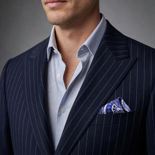 S&W SHLAX&WING Mens Pocket Square Paisley Multicolor Large for Business Wedding - color: Hh34