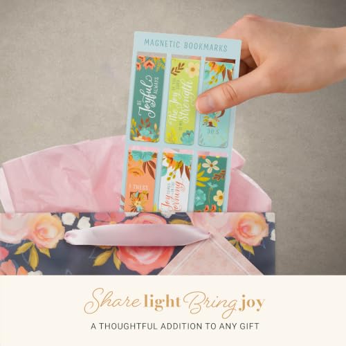 Christian Art Gifts Colorful Magnetic Scripture Page Marker Set for Women - color: Joyful Teal Multicolor Floral