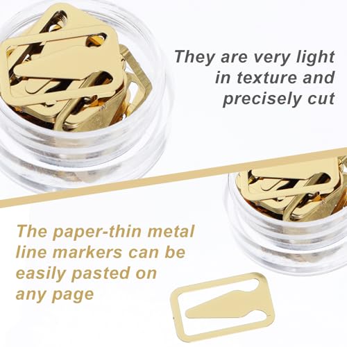 100Pcs Book Line Markers, Gold/Rose Gold Metal Bookmarks Tin Mixed Metals Book Page Markers Book Marker Clips Book Annotation Supplies
