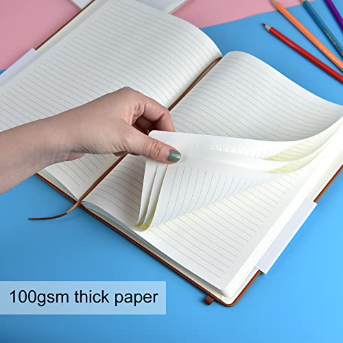 2 Pack B5 Journal Notebooks Classic College Ruled Notebooks Hardcover Lined Journals for Office Home School Business Writing Note Taking, 10.2 x 7.5 inch, 100GSM Thick Paper, 160 Pages (Black/Brown) - color: Black/Brown