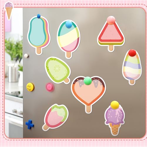 Yinder 24 Pads Ice Cream Sticky Notes Cute Kawaii Cartoon Self Adhesive - color: Multicolor, size: Ice Cream