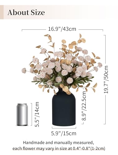 BLOSMON Fake Flowers Centerpieces for Tables, Beige Mums for Dining Room - color: Beige