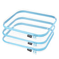 YQBRAO Clear Hard Shell Zipper Cases, 3 Large Travel Organizers, Blue - color: Blue, size: 3 Pack(L)