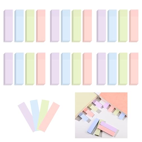 BAYTORY 6 Pads Pastel Index Tabs, 4 Colors Small Sticky Notes (3x0.7 in) - size: 3x0.7 Inch