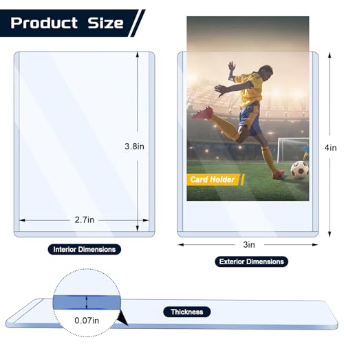 30 Pack Top Loads for Cards 3"x4" Hard Plastic Card Sleeves