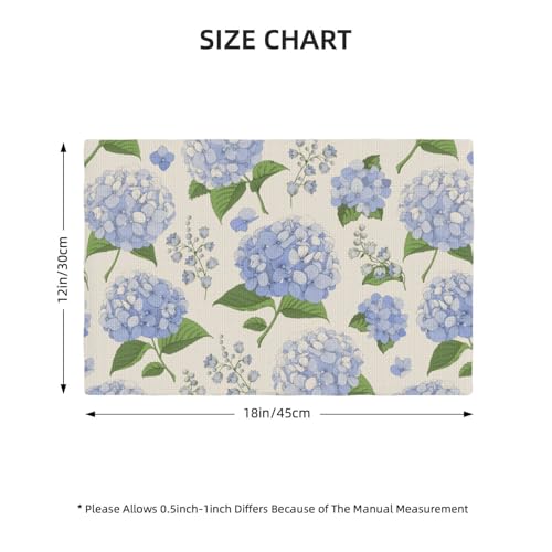Hydrangea Floral Placemats Set of 4 Wildflowers Spring Table Mats
