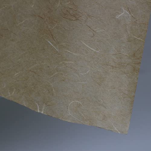 Korean Traditional Mulberry Paper, Colored Hanji Paper Roll, Natural Fiber Texture, Unyong (Ocher, 21.3" x 787.4") - color: Ocher, size: 21.3" x 787.4"