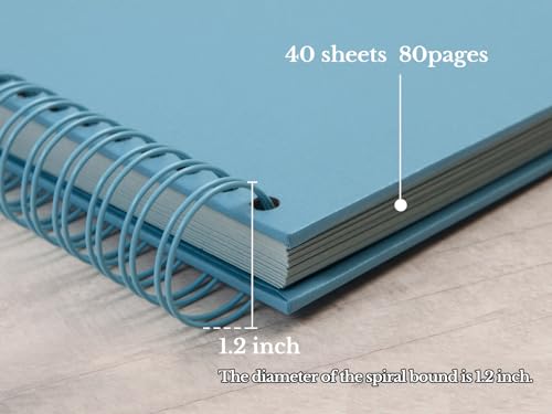 potricher 8 x 8 Inch DIY Scrapbook Album 80 Pages with Kraft Paper, Blue - color: Blue, size: 8 Inch 80 Pages