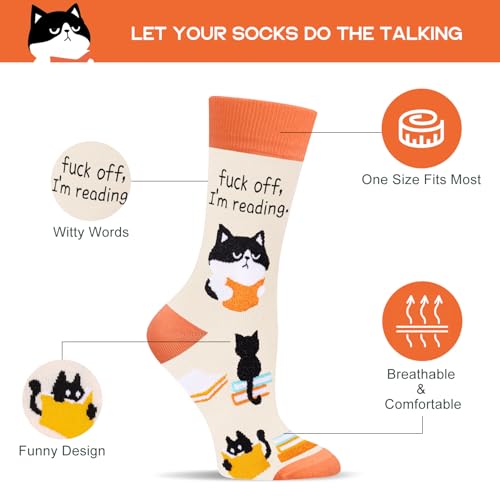 Funny Socks for Women and Teenage Girls, Cute Crazy Unique Novelty Gifts - color: A-cat-3