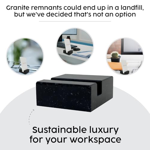 Black Granite Card Holder – Vertical, Holds 20