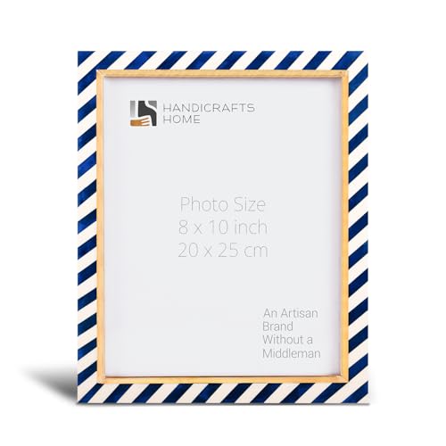 Handicrafts Home Decorative Resin Inlay & Brass Blue Picture Frame, 8x10 - color: HALO-GONDOLA, size: 8X10