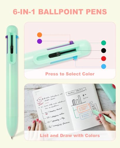 56 PCS Aesthetic School Supplies with Large Pencil Case, 5 Inspirational Ballpoint Pens, 12 Pastel Highlighters, 5 Black Ink Gel Pens, 6 Mechanical Pencils 0.5-0.7mm College Student Essentials (Green) - color: Green