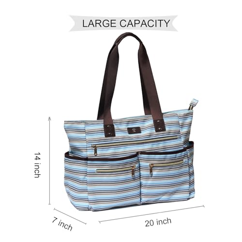 Weekender Bag Carry On Bag Overnight Tote Travel Duffle with 13 Pockets for Travel,Work，Gym,Beach,Teacher,Nurse - color: Blue