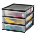 IRIS USA 3-Drawer Medium Plastic Stacking Desktop Organizer, Black - color: Black, style: Medium - 1 Pack