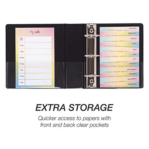 Samsill Durable1 Inch Mini 3 Ring Binder, Round Ring Binder, Holds 5.5 x 8.5 Inch Documents, Customizable Cover, 1" View, Single, Black - color: Black, size: 1" View, style: Single