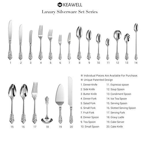 KEAWELL Luxurious 6-Piece 5.1-Inch Espresso Spoon Set (Silver) - color: Silver