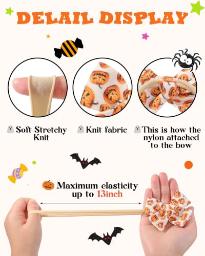 doboi 3PCS Baby Girls Headbands Halloween Hair Bows - color: orange