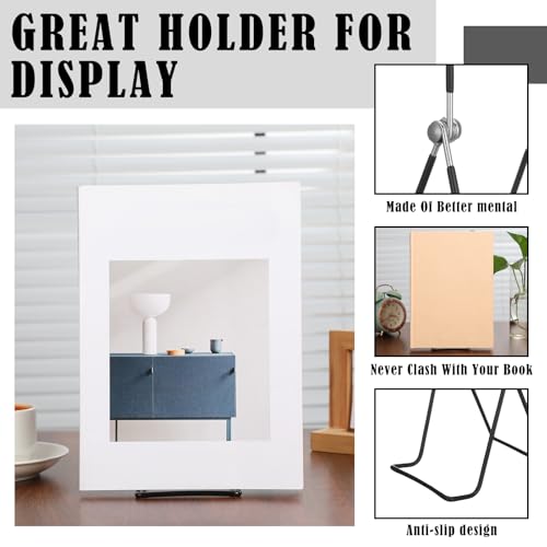6 Pack 9.17 Inch Large Metal Book Stand for Display Adjustable - size: 9.17 Inch