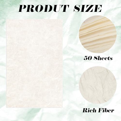 Chordobe Handmade Mulberry Paper Sheets - A4 Natural Fiber Rice Paper Decoupage Washi Paper for DIY Art Craft