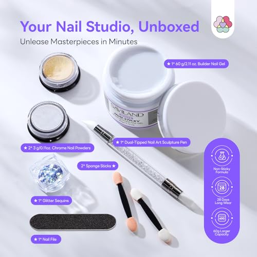 SAVILAND 60 g Solid Builder Nail Gel Kit Non Sticky, White - size: 60g- white