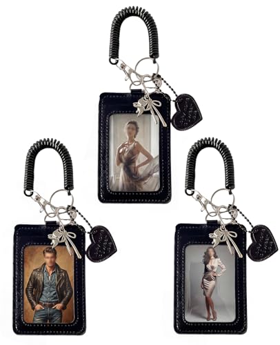 3 Pcs Photocard Holder Keychain, 3" Photo Card Holders for Id Badge Holder Bus Credit Id Bank Card