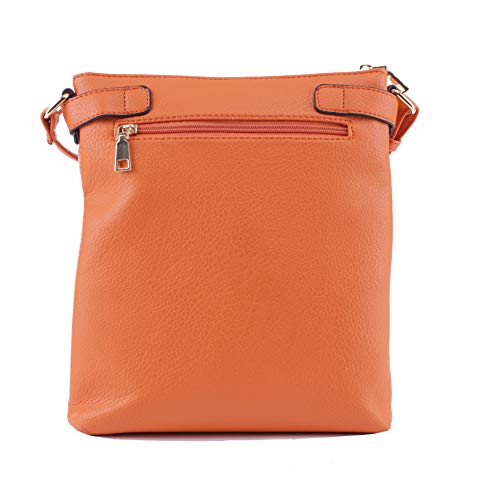 SG SUGU Katie Lightweight Medium Crossbody Bag Shoulder Bag with Multi Pocket for Women - color: Orange