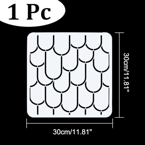 NBEADS 6 Pcs 6 Styles Retro Tile Stencils, 11.8×11.8 Inch Mid Century Modern Painting Stencil Tempalte DIY Art Craft Painting Wall Stencils for Painting on Wood Canvas Paper Furniture Wall - size: 11.8x11.8"