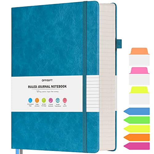 College Ruled Notebook A5, 312 Numbered Pages Diary, Lined Leather Journal - color: Blue, size: A5