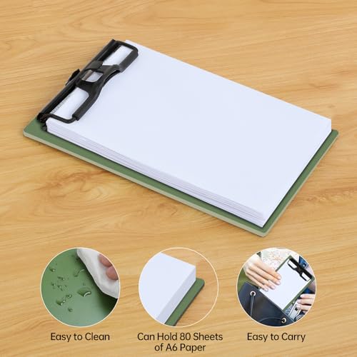 FRETONBA Mini Clipboard 4x6 Inch with Pen Holder, 2 Pack, Green - style: 2Pack-Green