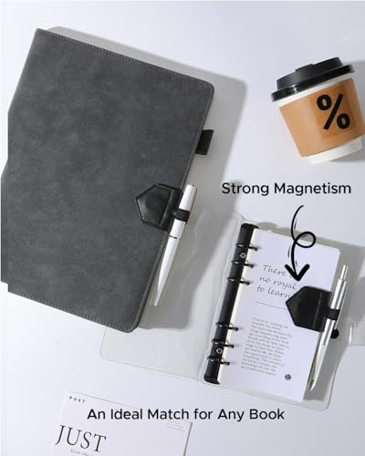 Magnetic Leather Bookmarks with Pen Holder Vegan Leather Book Marks Gifts for Reading Book Lovers Notebook Travelers (Black-2PC) - color: Black-2pc