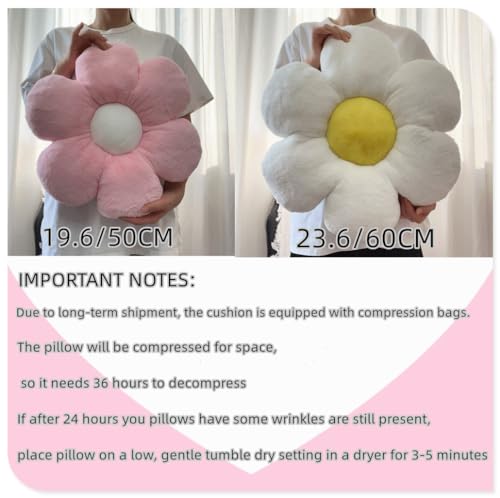 Flower Pillow,19.6In Daisy Pillow Green Throw Pillows - color: Green, size: 19.6IN