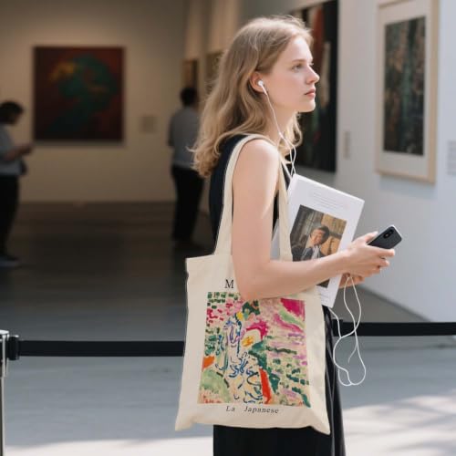 Art Canvas Tote Bag,Art Lovers Gifts,Aesthetic Tote Bag for Women. - color: Beige - Matisse 02