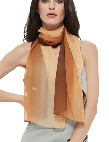 PANTONIGHT Long Chiffon Sheer Scarf Gradient Shaded Colors Lightweight Scarf For Womens - color: Color 081