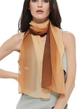 PANTONIGHT Long Chiffon Sheer Scarf Gradient Shaded Colors Lightweight Scarf For Womens - color: Color 081
