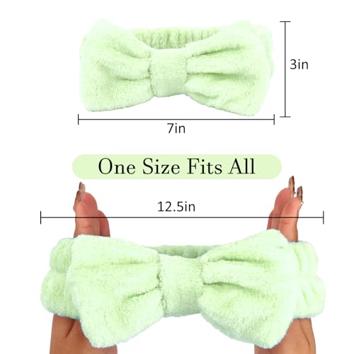 10 Pack Mint Green Soft Spa Headbands Bulk for Women Girls - color: Green