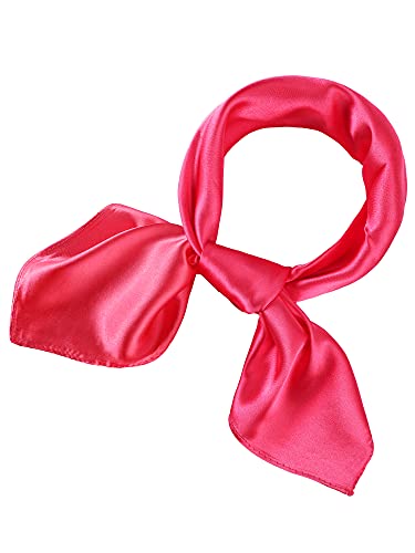 SATINIOR Square Neck Scarf Women - color: Light Red, size: 23.6 x 23.6 inches