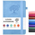 Lined Notebook 5.9"x8.5", Hardcover Leather Journal for Women Men,160 Pages - color: Blue, size: Lined Page