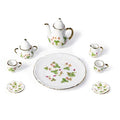 Miniature Tea Set 1/6 Scale Dollhouse Accessories Porcelain Green - color: Green