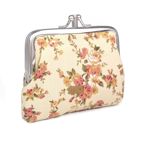 Cute Floral Buckle Coin Purses Vintage Pouch Kiss-lock Change Purse Wallets… - color: 26